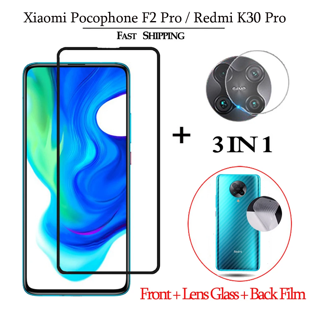 3 в 1 закаленное cтекло редми k30 про ми Поко Ф2 Xiaomi Pocophone F2Pro протектор объектива для