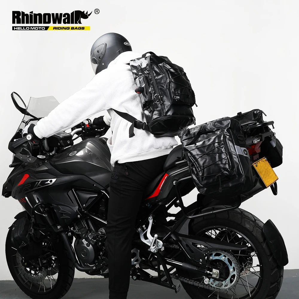 Rhinowalk 75L Водонепроницаемый мотоциклетная сумка 3 в 1 ствол для езды на мотоцикле
