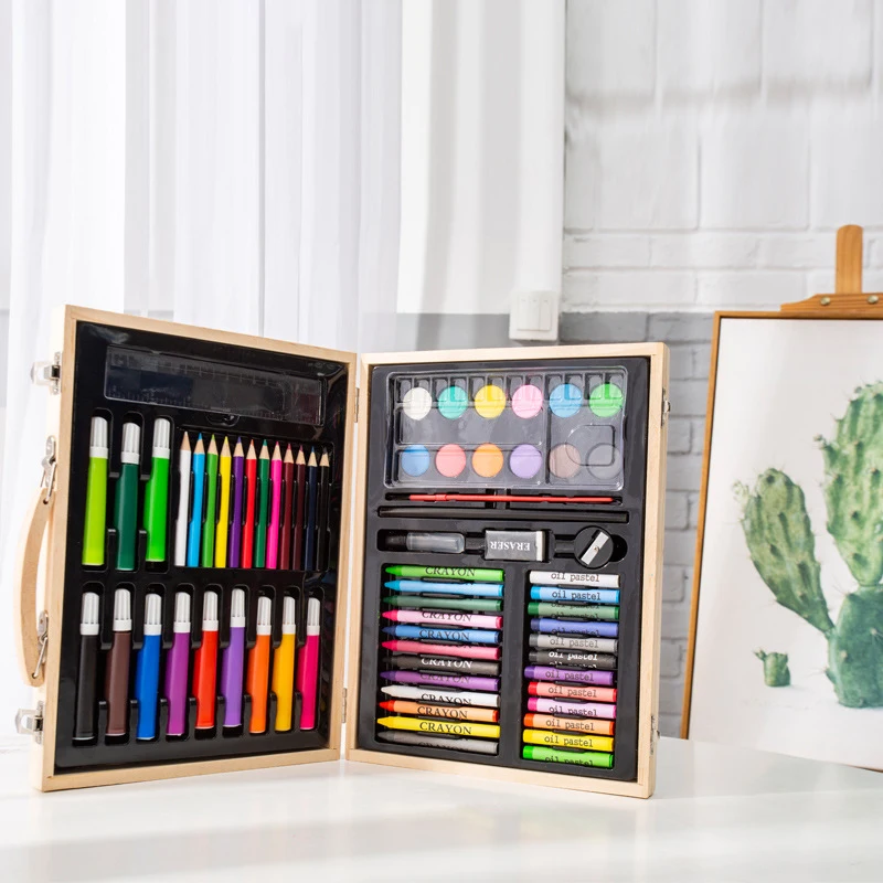 66 шт. детский набор для художественной живописи Акварельная Ручка Карандаш Кисть