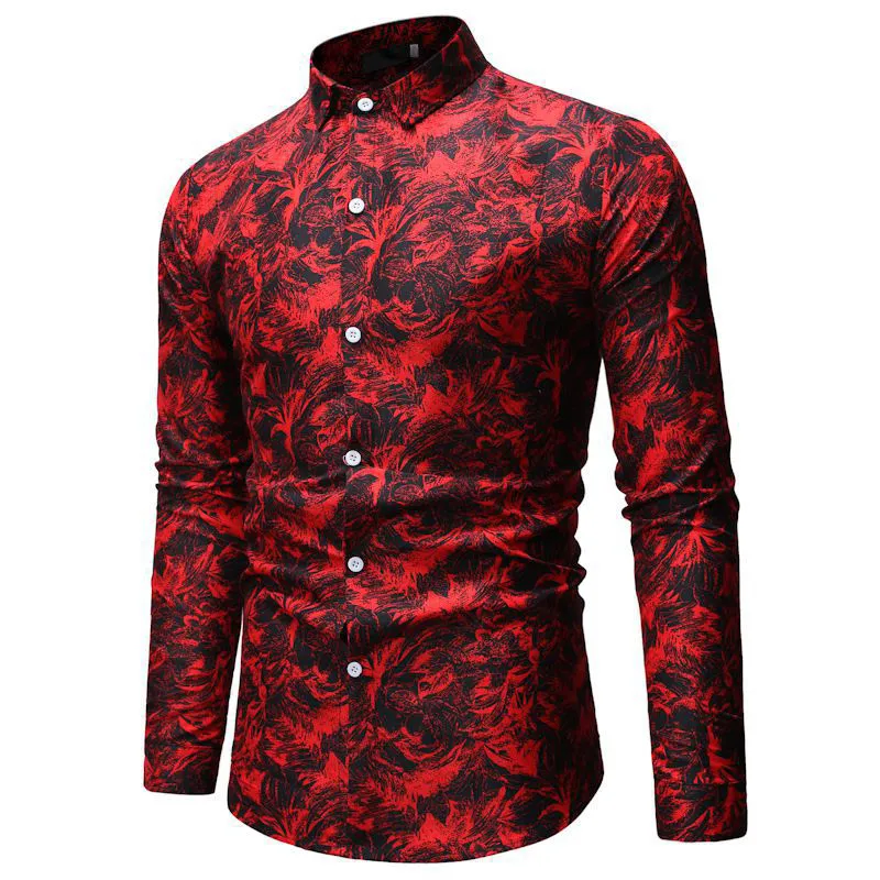 

Newly Men Modern Long Sleeves Shirt Clothing Fashion Printed Shirt Tops m99