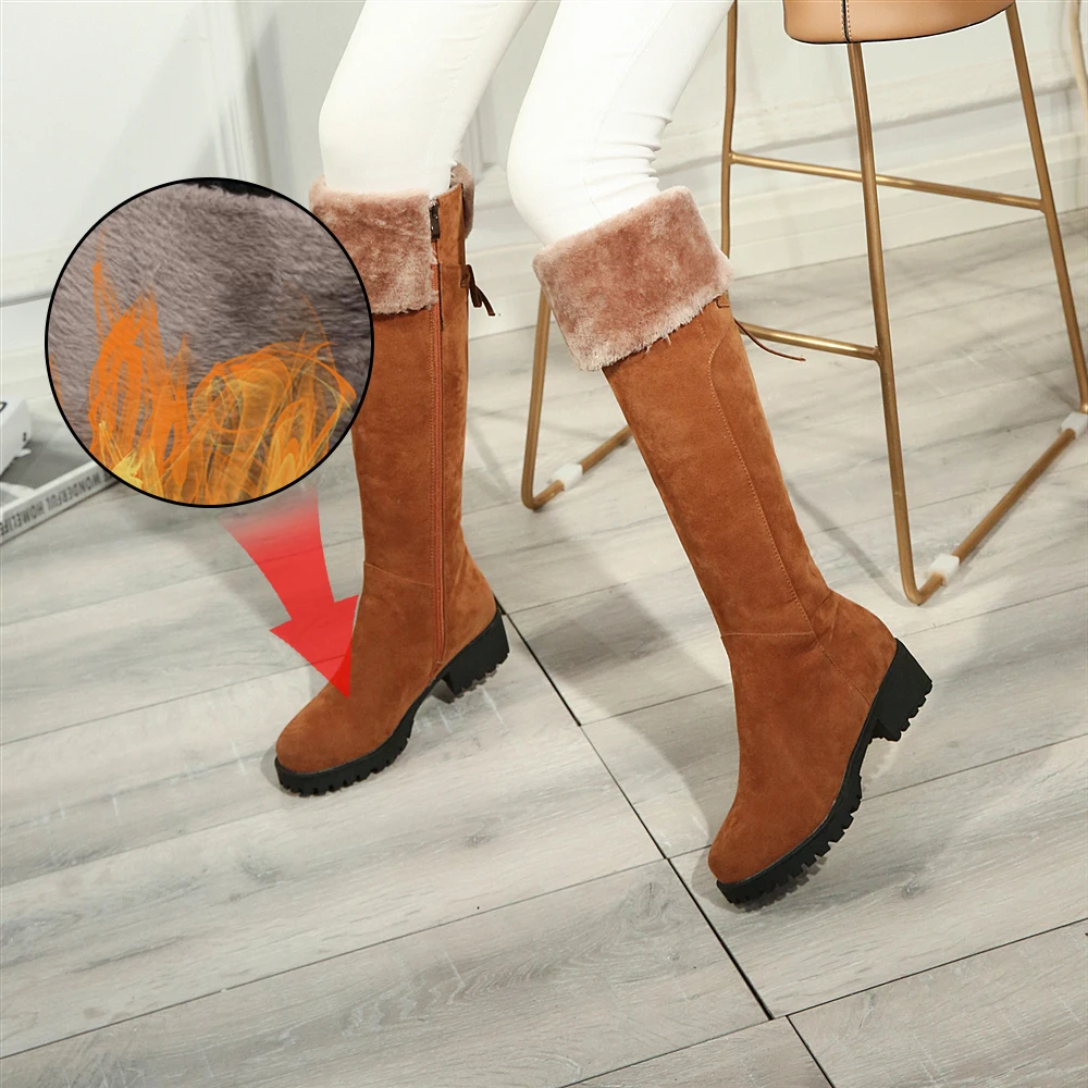 Большие размеры 34 44 женская зимняя обувь сапоги до колена высококачественные
