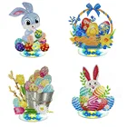 Алмазная живопись сделай сам, украшения, кролик, яйцо, пасхальное украшение ручной работы, Алмазная мозаика стразы, стол, домашний декор, праздничный подарок