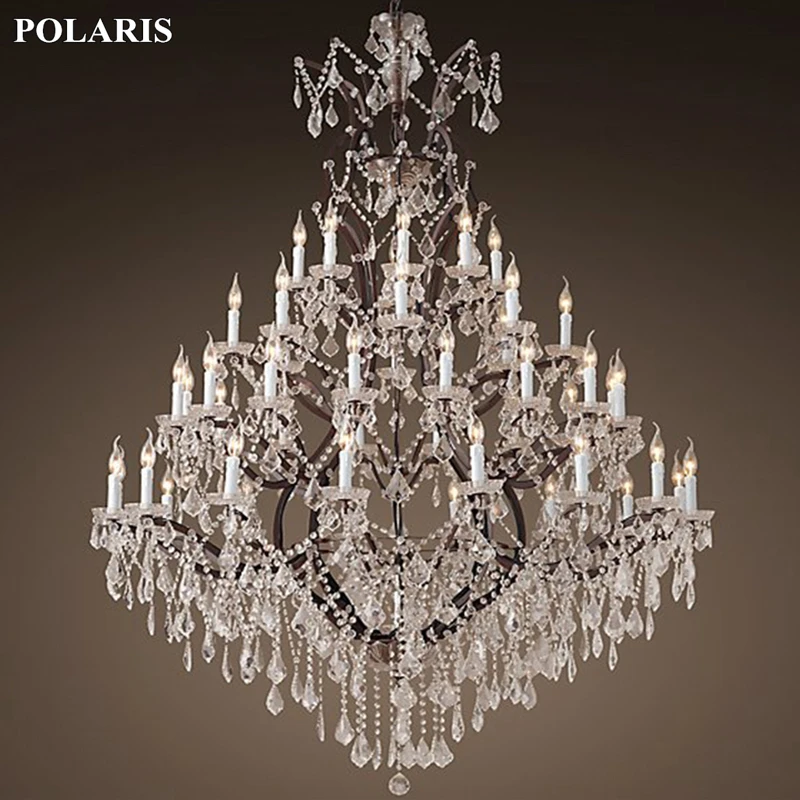 

Vintage Rustic Crystal Chandelier Lighting Candle Chandeliers Pendant Lamp Hanging Light for Dining Room