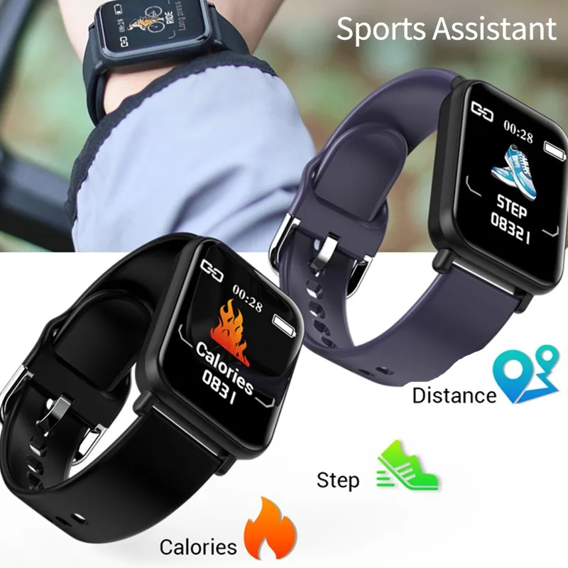 

Fitness Tracker Color Screen Smart Band Men Women Kids Screen Bracelet Waterproof Wristband Square Bracelet Relogio Inteligente