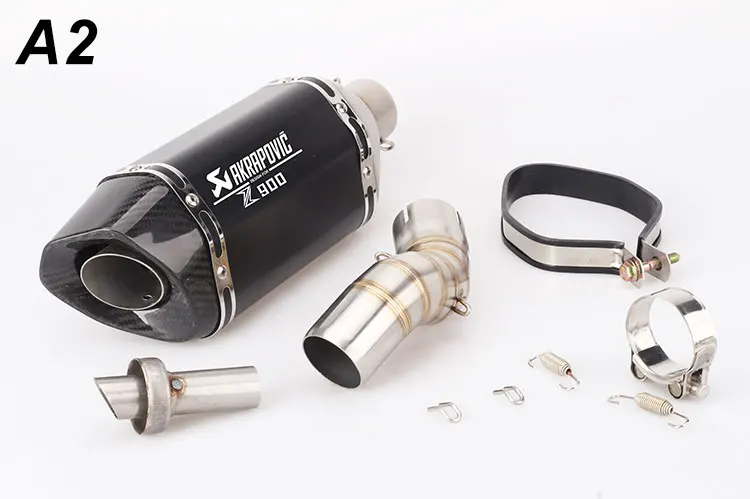 Мотоцикл модифицированный Akrapovic выхлопная труба глушитель большая шестиугольная выхлопная труба и средняя Соединительная труба для Z900- лет - Цвет: A2