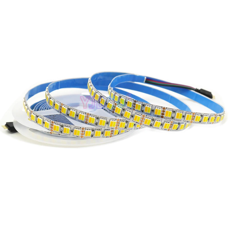 

5 м/лот 2 в 1 двойной Цвет Светодиодные ленты светильник DC12V 60 светодиодов/m 120 светодиодов/м SMD 5050 CCT белый PCB гибкая лампа лента белый + теплый бе...