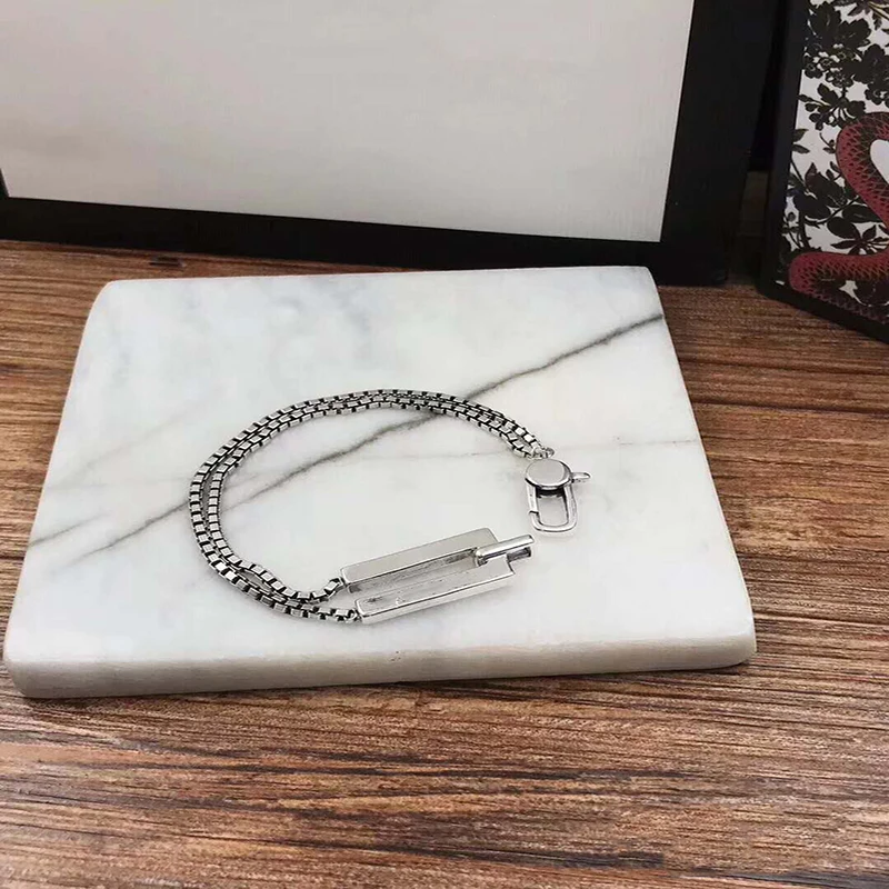 

Original Gorgeous retro Double snake bone S925 Sterling silver Bracelet women Luxury brands Jewelry Logo high quality gift