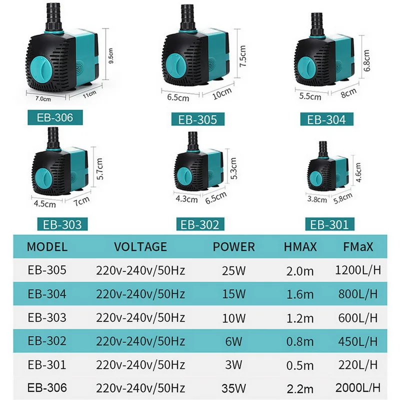 Аквариумный водяной насос тихий для аквариума погружной фонтана фильтр Средний
