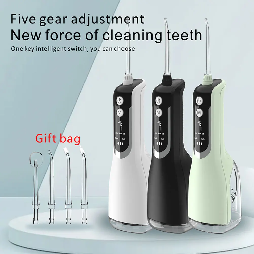

200ml Oral Irrigator Water Flosser 5 Modes Electric Teeth Cleaner LED Screen USB Charger Water Jets Tooth Tartar Cleaning Tool