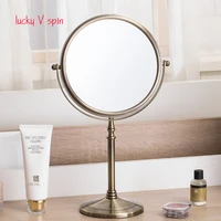 bronze 8 inch desktop makeup mirror 2 face metal 3x magnifying cosmetic mirror free shipping
