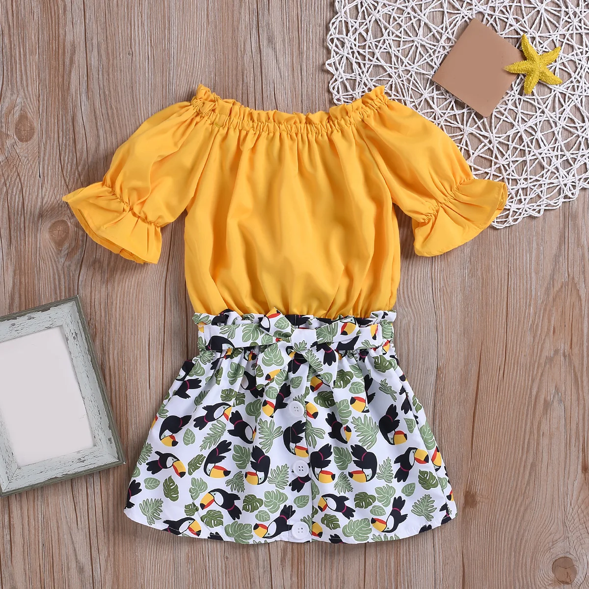 

2021 Summer Suit Clothing For Girls New Top+Animal Pattern Skirt 2Pcs Clothes Girls Children Clothes Girl Costume For Girls