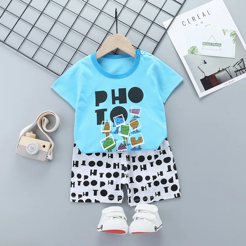 

2020 Brand High Quality Cotton Baby Sets Leisure Sports Boy T-shirt + Shorts Pants Sets Toddler Clothing Baby Boys Girls Clothes