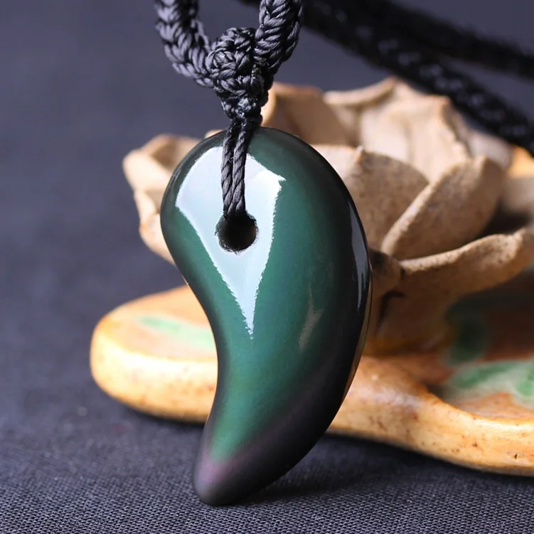 Натуральное черное Радужное ожерелье с подвеской в виде глаза кварцевые