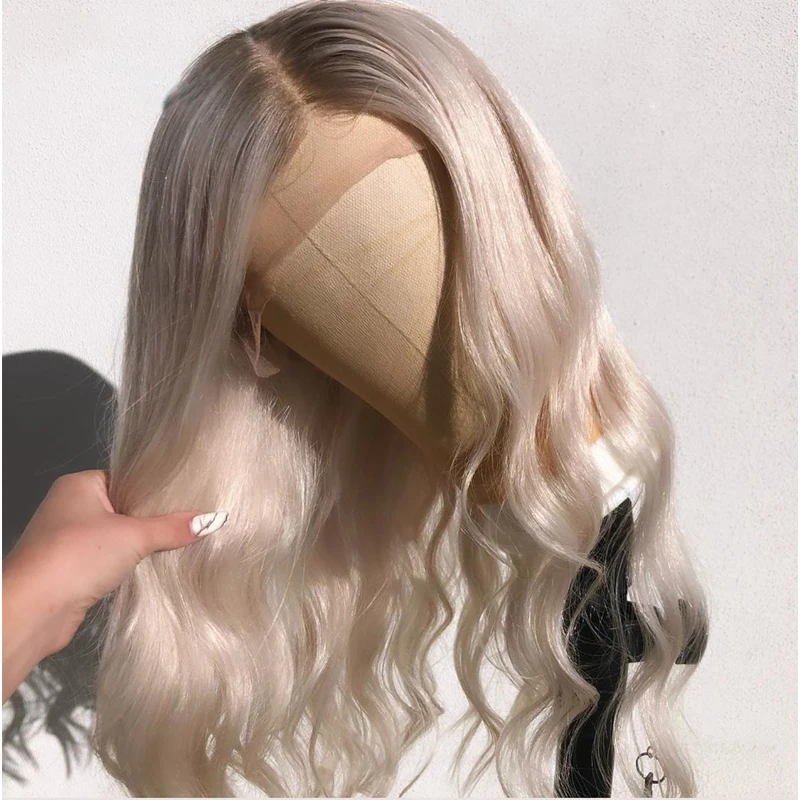 

Ash Ombre Light Blonde 180% Density Remy Body Wave 13x4Lace Front Wigs For Women Brazilian Human Hair With Baby Hair Pre Plucked