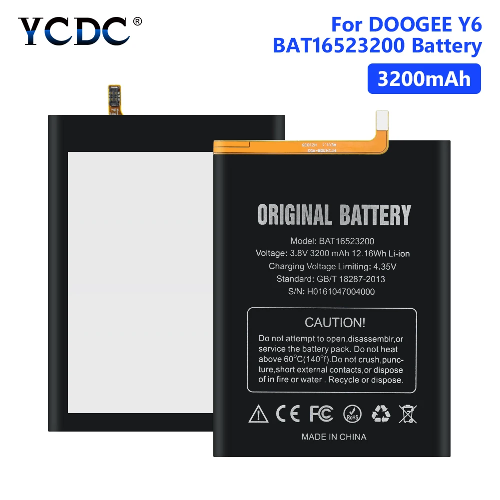 3 8 V BAT16523200 3200mAh литиевая батарея мобильный телефон замена ячеек Для DOOGEE Y6 Y6C