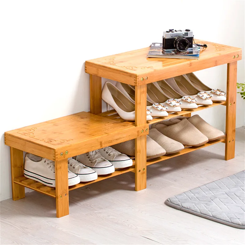 Бамбуковый шкаф для обуви с откидной крышкой простая скамейка хранения садовый