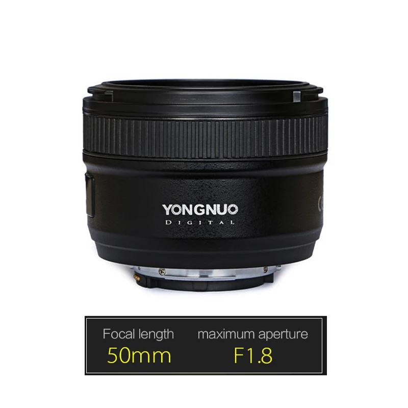 Светодиодная лампа для видеосъемки YONGNUO YN50mm F1.8 с фиксированным фокусным расстоянием большой апертурой Автофокус Объектив для Nikon D5300 D5200 D5100 D3300 D3200 D800 D700 D300 аксессуар для камеры DSLR