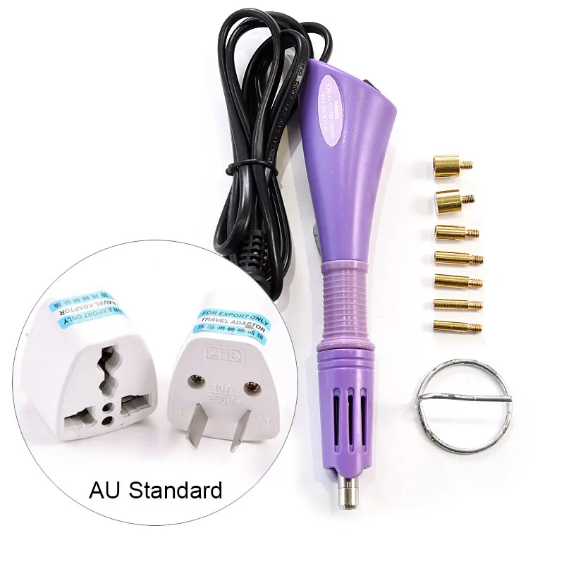 purple-AU Быстро нагревается! EU/US Plug белое устройство горячей фиксации для нанесения страз розовый Железный-на горячей фиксации Стразы аппликатор палочка термофиксация инструмент Y2852 - Цвет: purple-AU