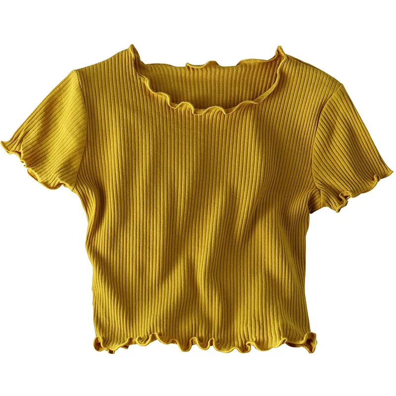 

Spice Girls Style T-shirt Women 2021 Summer New All-match Slim Figure Slim Temperament Short Pit Article Short-sleeved Top