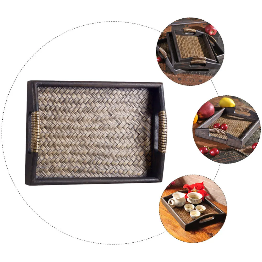 

1PC Thai Handicraft Rattan Woven Hotel Tea Tray SPA Salon Tray (Coffee)