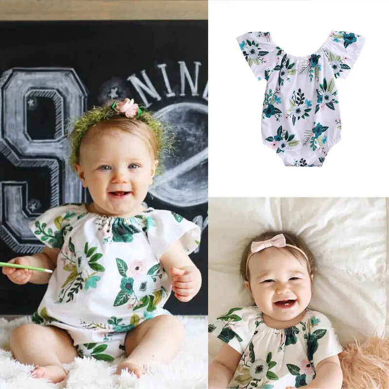 Очаровательный слитный купальник Meihuida с цветочным принтом для новорожденных