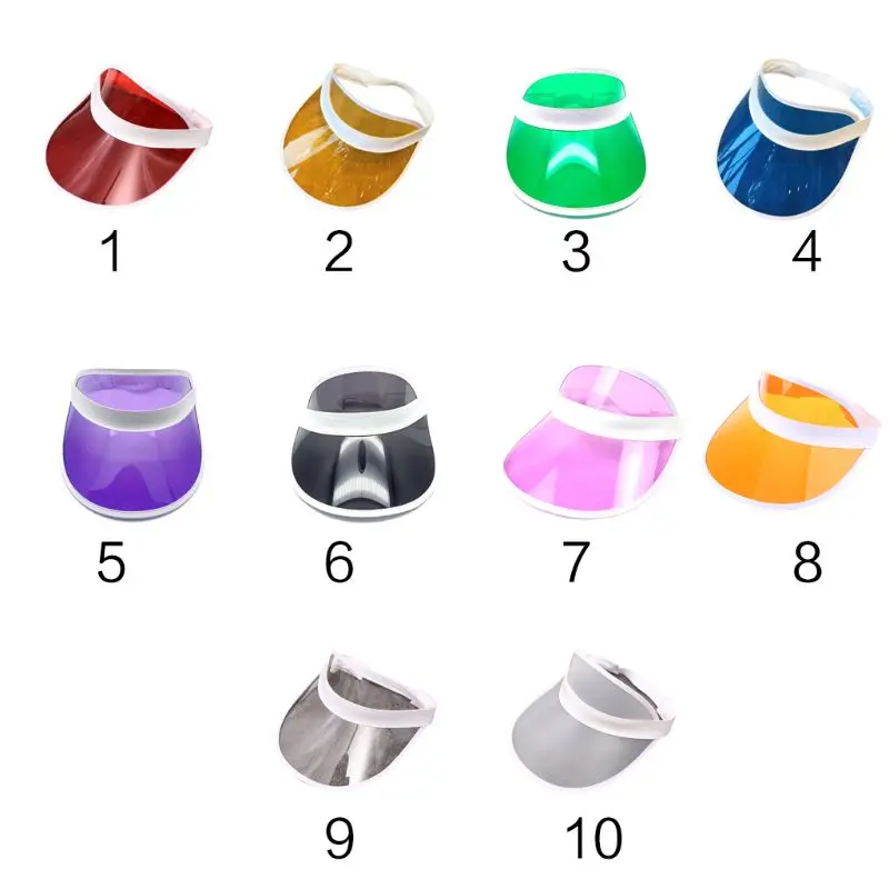 10 цветов унисекс Прозрачная ПВХ пластиковая Солнцезащитная шапка матовая пустая