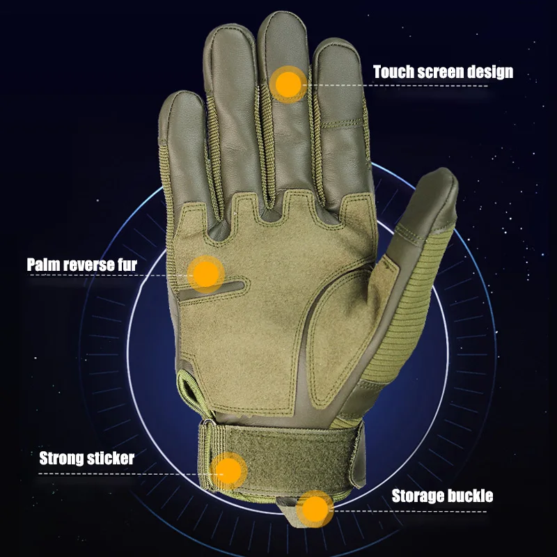 Touch Screen Hard Knuckle Tactical Glove Army Military Combat Airsoft Outdoor Paintball Shooting Hunting Full Finger Men | Спорт и