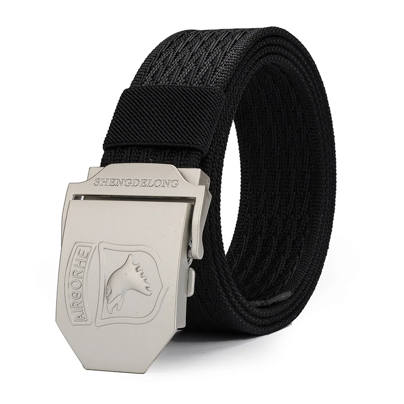 

New canvas belt men's versatile youth casual light belt automatic smooth buckle pure nylon belt