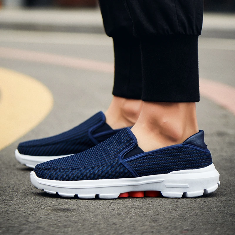 GUDERIAN модные мужские туфли Весна Осень сетка дышащая мужская повседневная обувь