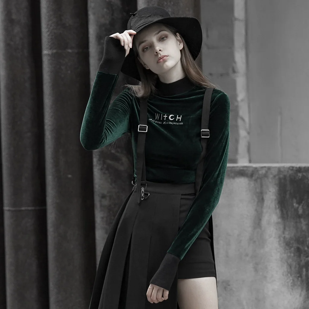 Женская бархатная футболка с вышивкой Повседневная теплая длинным рукавом и