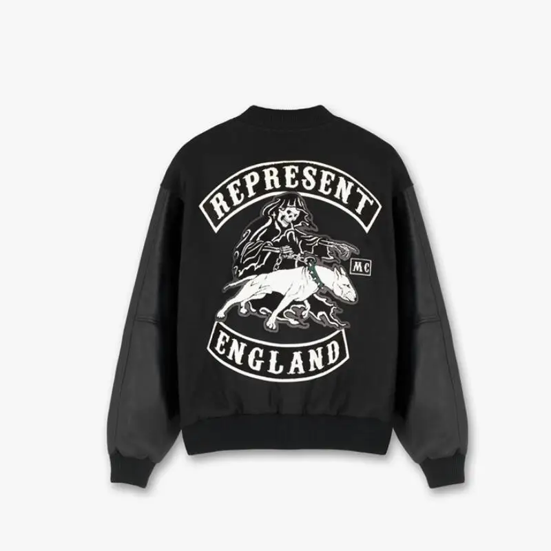 

21FW искусственная кожа, мужская и женская одежда с вышивкой в стиле пэчворк