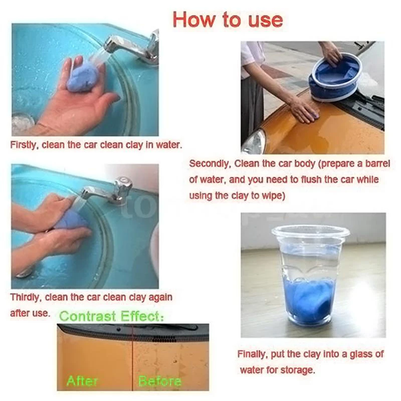 100g Car Wash Clay Cleaning car Detailing products Blue Auto Clean Bar Mini Handheld Washer | Автомобили и мотоциклы
