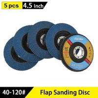 5pcs 406080120 grit grinding wheel flap disc 115mm 4 5 angle grinder sanding tool zirconia wear resistance abrasive tools