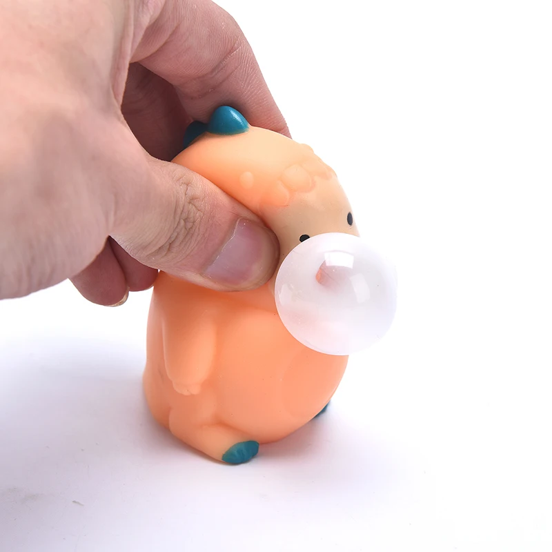 

Little Dinosaur Blow Bubble Squeezing Vent Funny Toys For Kids Pinch Toy