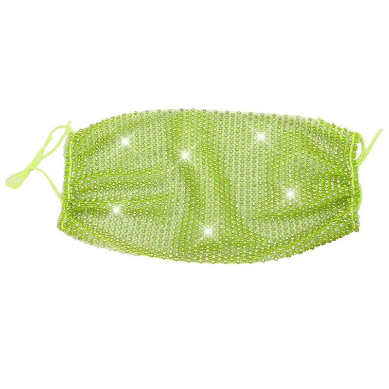 

Sexy Glitter Rhinestone Party Jewelry Mask Diamond Decoration Facemask Mesh Net Fashion Yashmak For Wedding Nightclub Party Show