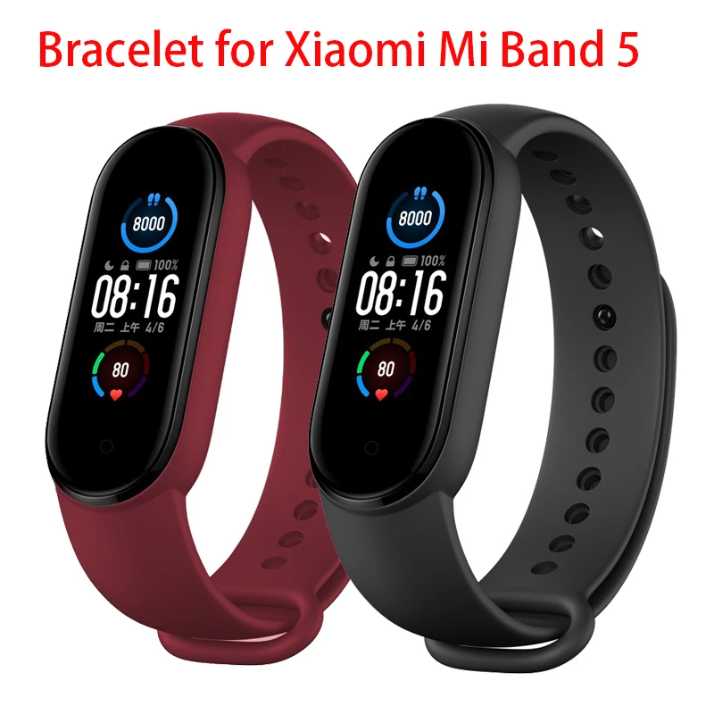 

Sport Wristbands strap For Xiaomi Mi Band 5 Smart Bracelet Miband 5 Smartband Fitness Traker Sport Waterproof Smart Band