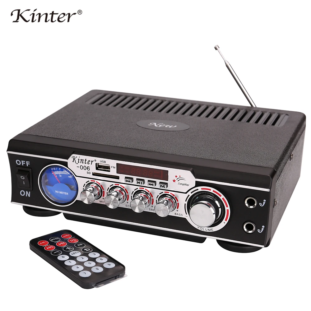 Kinter 006 караоке усилитель аудио 2.0CH с usb sd mic fm радио Мобильный телефон компьютер paly