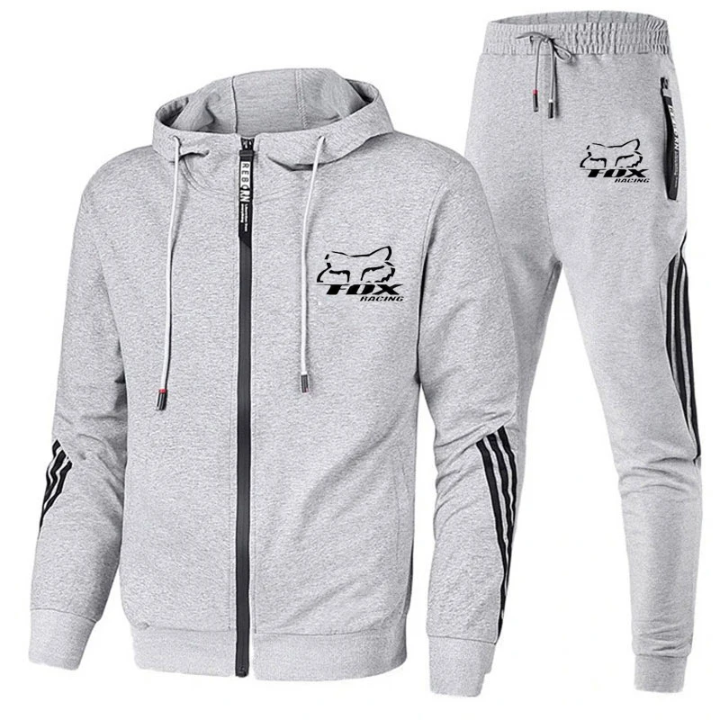 

2021 New Autumn and Winter Men's Casual Sportswear Long-sleeved Hooded + Tube Suit Jogging Sports Warm Zipper Hoodie Suit