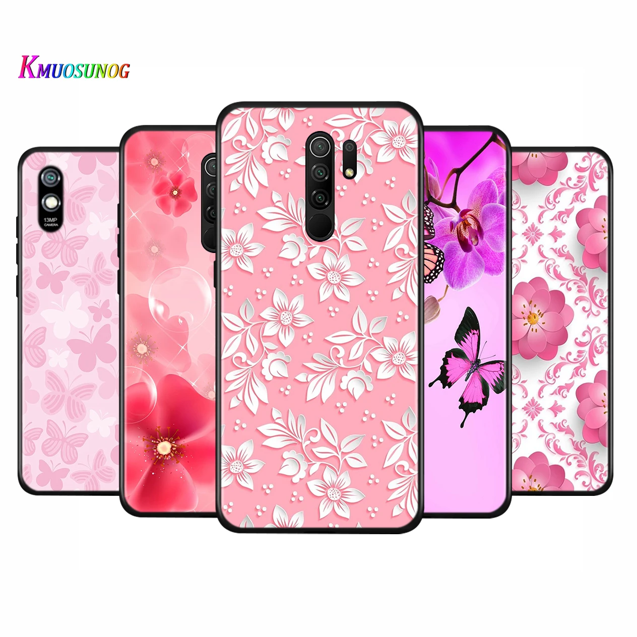 

Pink Bloom Flowers Silicone Cover For Xiaomi Redmi K40 K30 K30i K30S K30T K20 10X GO Y2 Y3 Pro Ultra Phone Case