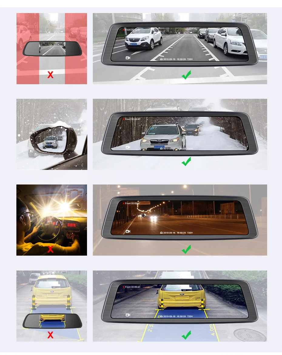 Junsun Восьмиядерный 4G 4 канальный ADAS Android автомобильный видеорегистратор Dashcam 1" зеркало заднего вида gps WiFi FHD 1080P видеорегистратор заднего объектива
