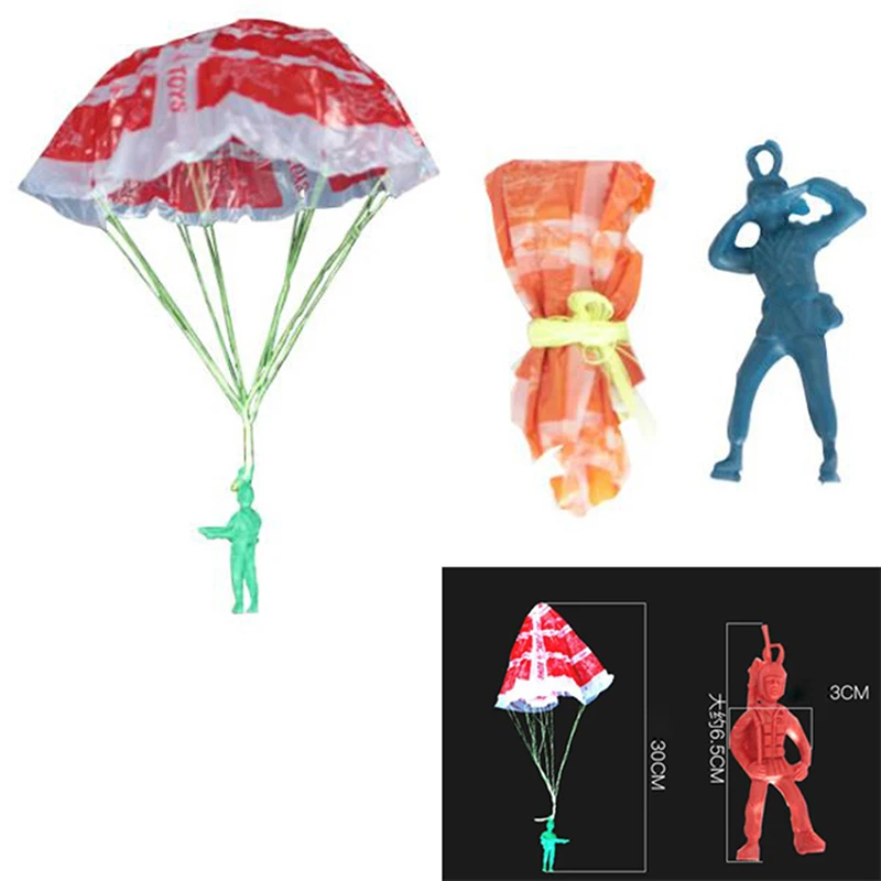 

2pcs Kids Hand Throwing Parachute Toy For Children's Educational Parachute With Figure Soldier Outdoor Fun Sports Play Game