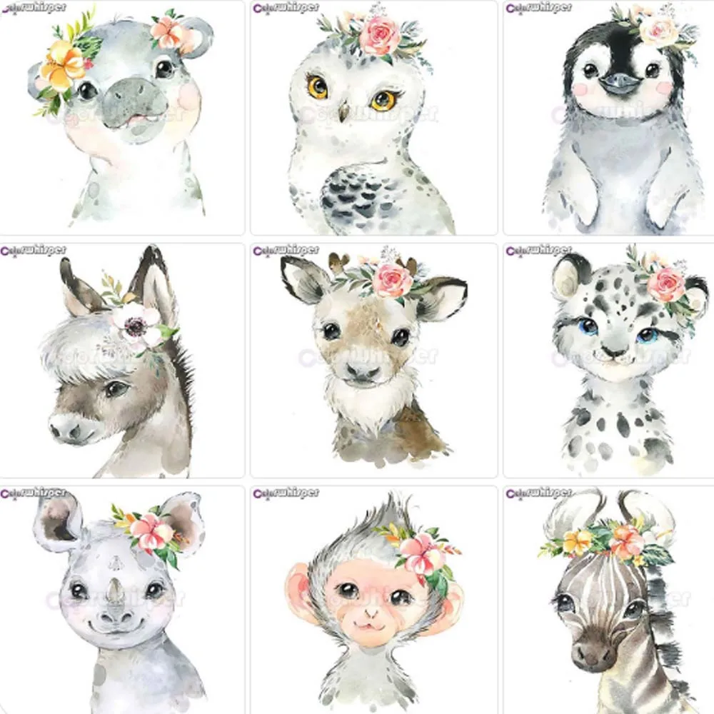 Алмазная картина 5D полностью квадратная/круглая дрель мультяшная Обезьяна Слон