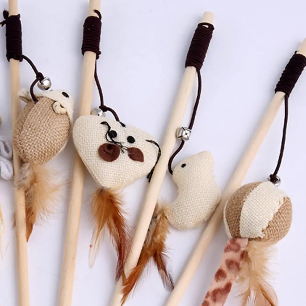 Интерактивный с колокольчиками эластичный забавный кот мышь Тыква перо как