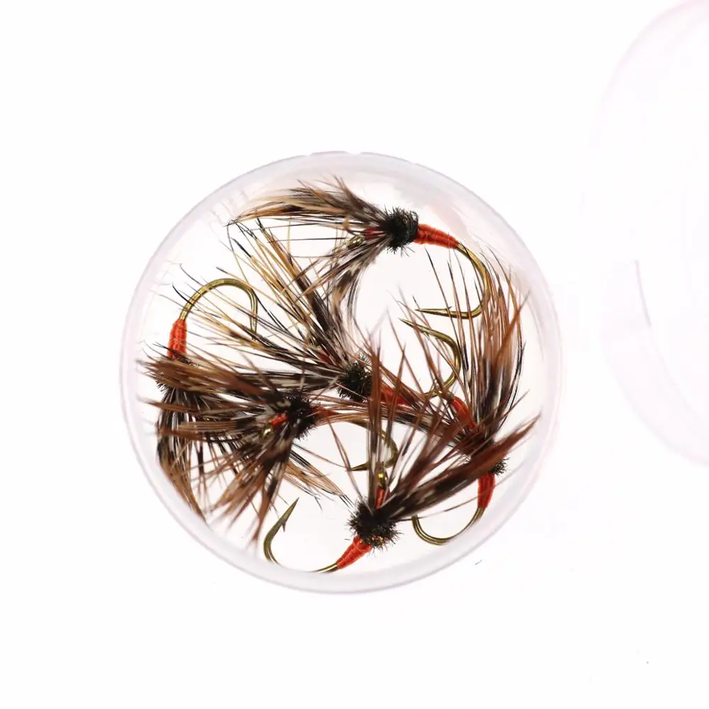 

Bimoo 6PCS/Lot #12 Rainbow Brown Brook Native Trout Bass and Panfish Tenkara Fly Premium Fishing Flies Multi-colors