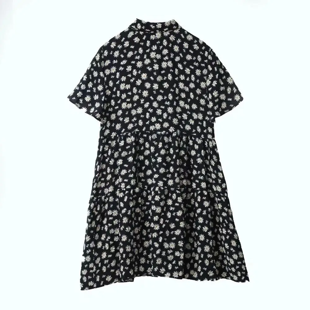 Увядшее вечернее платье для женщин vestidos Англия Ромашки Цветочный Принт длинная рубашка свободные vestidos de fiesta de noche мини-платье блейзер - Цвет: print