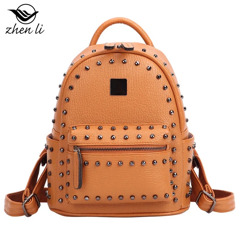 

2020 Women Fashion Backpacks with Rivet Multi-use Bags High Quality School Bags for Girls Work Lady's Small Bags