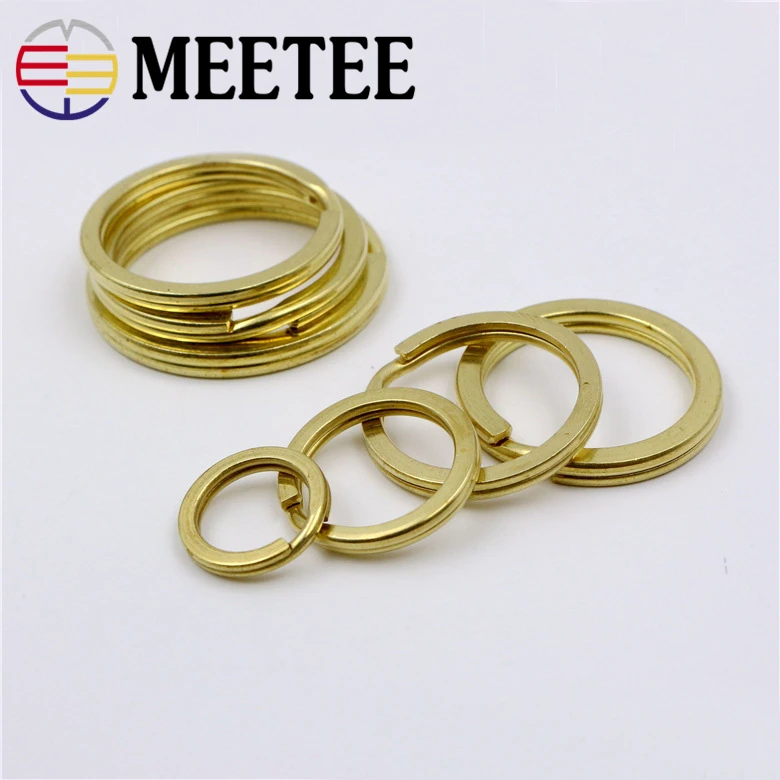 10 шт. медное кольцо для ключей Meetee латунные круглые кольца аксессуары ручной