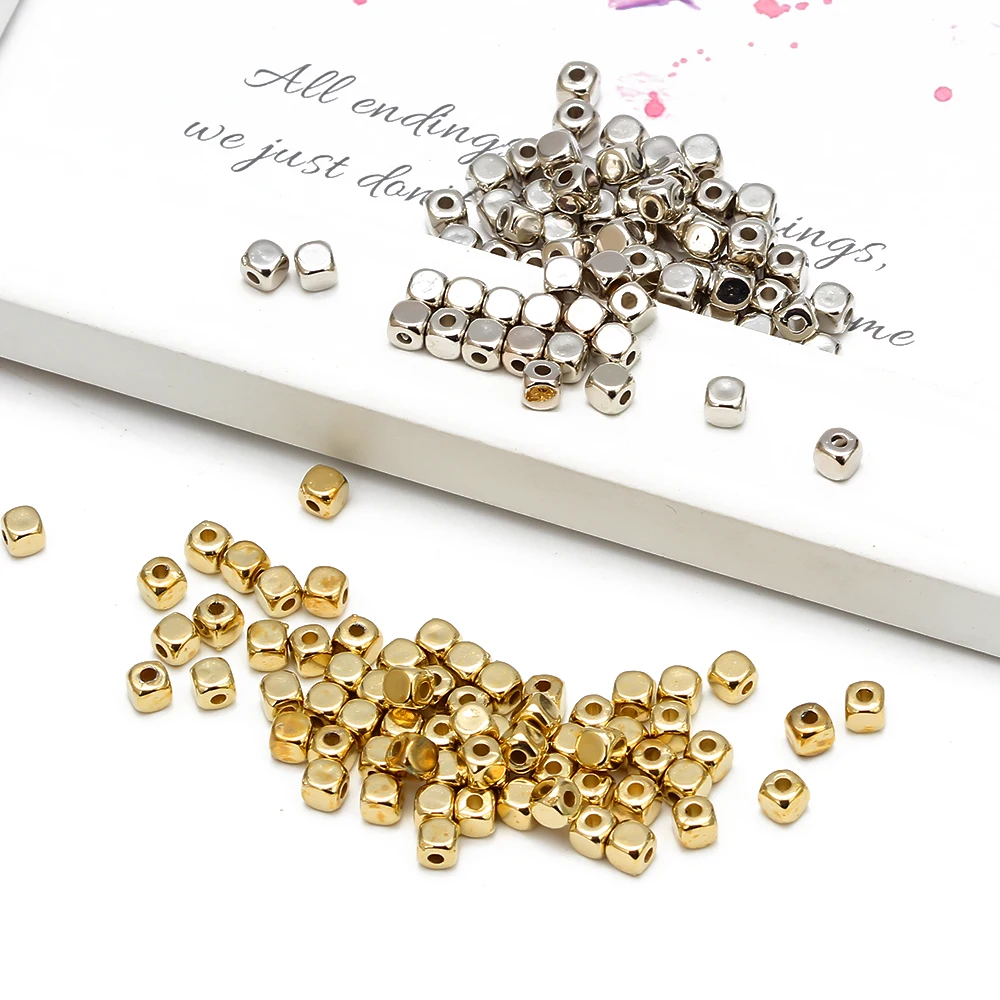 Meibeads 200 шт./лот CCB золотистые/Серебристые пластиковые квадратные разделители