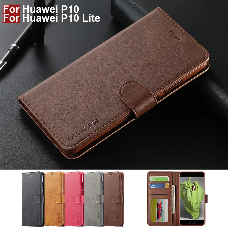 

Цветной чехол для Huawei P10 Lite, кожаный Винтажный чехол для телефона Huawei P10 lite, чехол-книжка с магнитной застежкой, чехол-бумажник для Etui Huawei P10 Lite