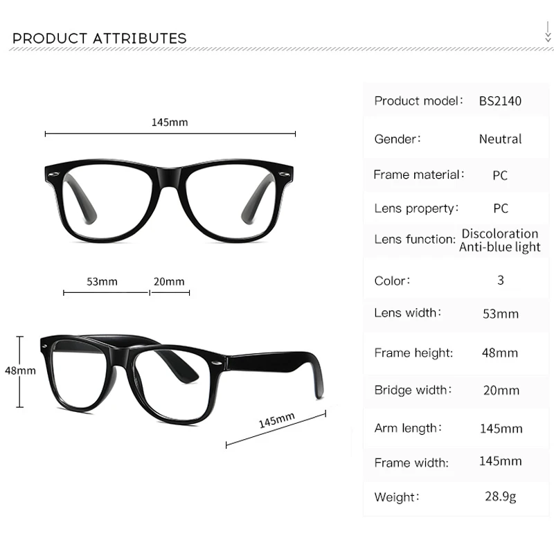 VCKA классические очки для обесцвечивания оправа мужчин анти-синий светильник